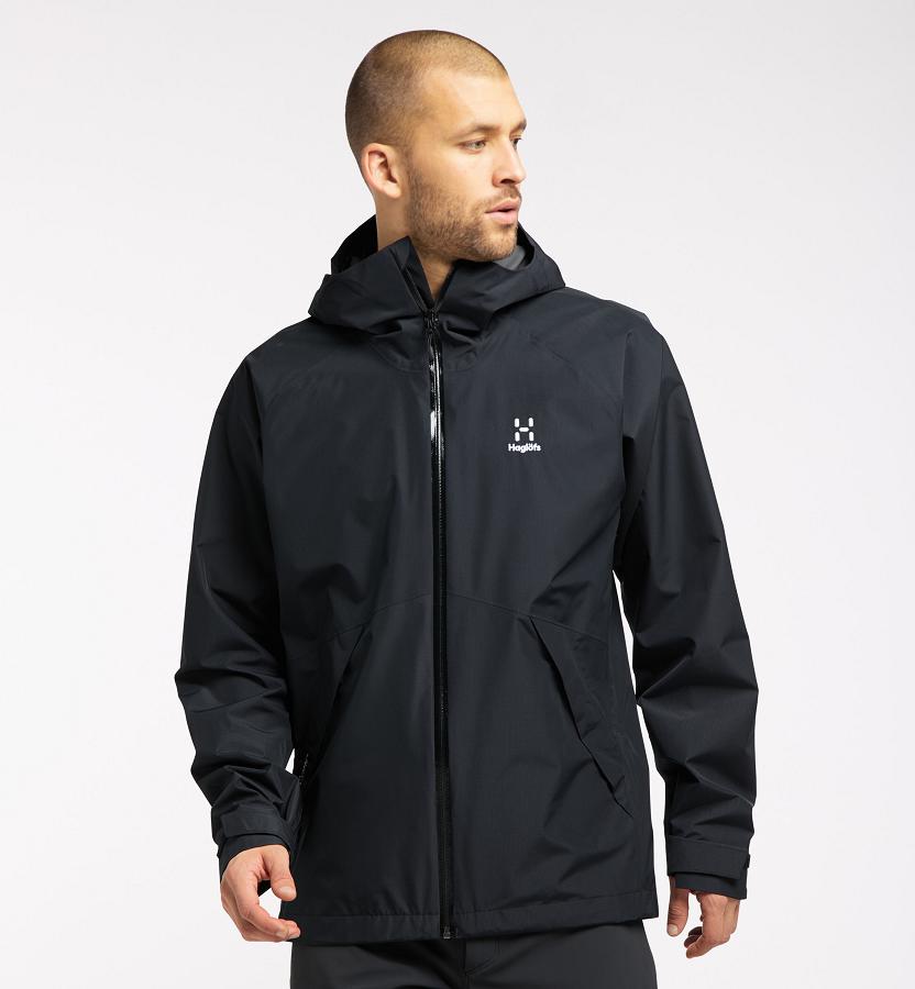 Haglöfs Mens Skuta Waterproof Jacket Black New Zealand 06947HWZB